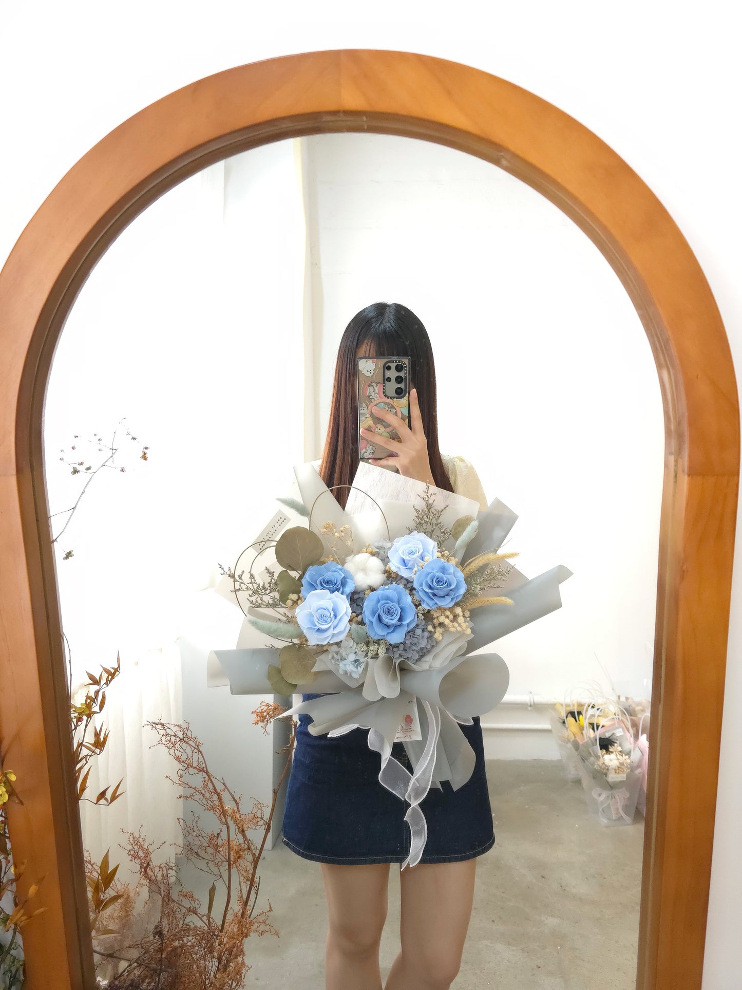 保鮮花玫瑰花束 - 灰藍 | Preserved Rose Bouquet - Gray Blue