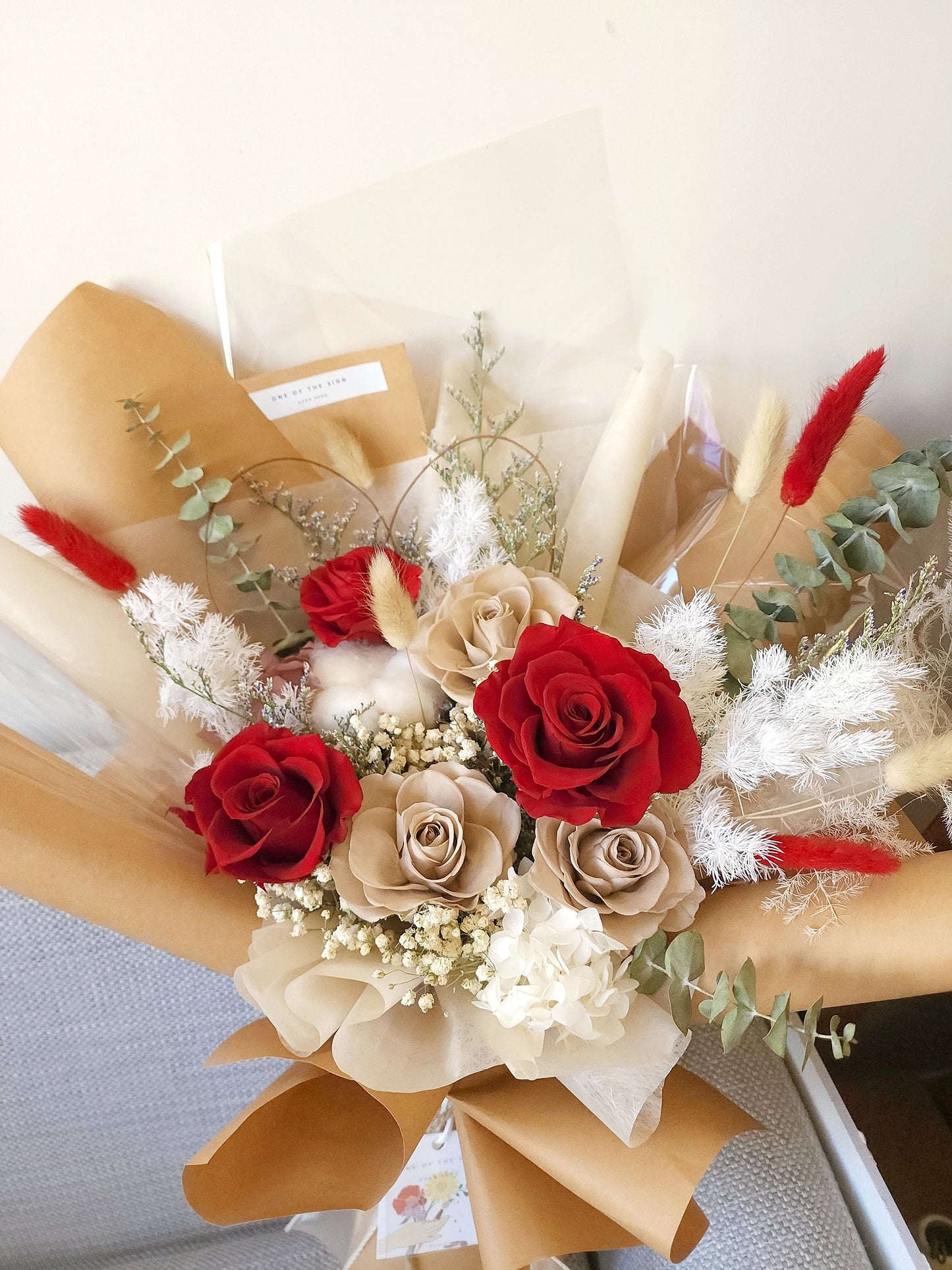Preserved Rose Bouquet | 永生玫瑰花束 - 卡其x酒紅