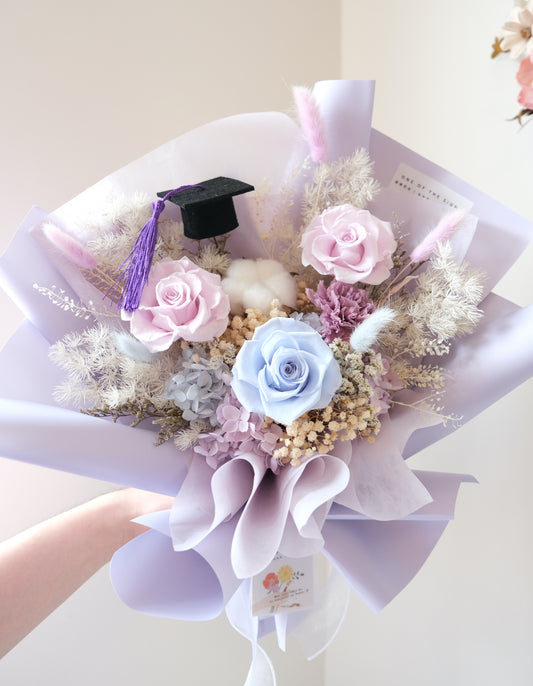 保鮮花玫瑰花束 - 紫藍色 | Preserved Flower Bouquet - Purple x Blue
