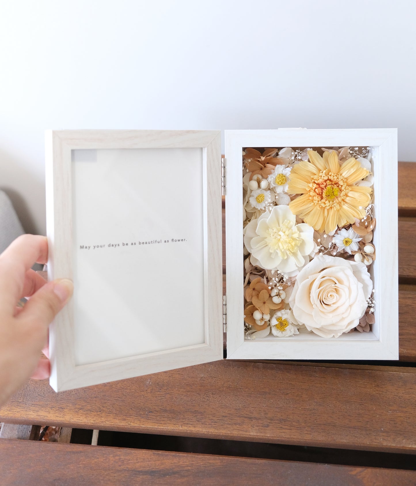 Sunflower - Preserved Flower Photo Frame - Yellow
