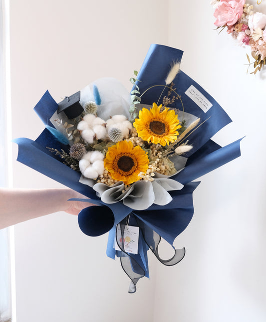 保鮮花向日葵 x 木棉花花束 | Preserved Sunflower x Cotton flower bouquet