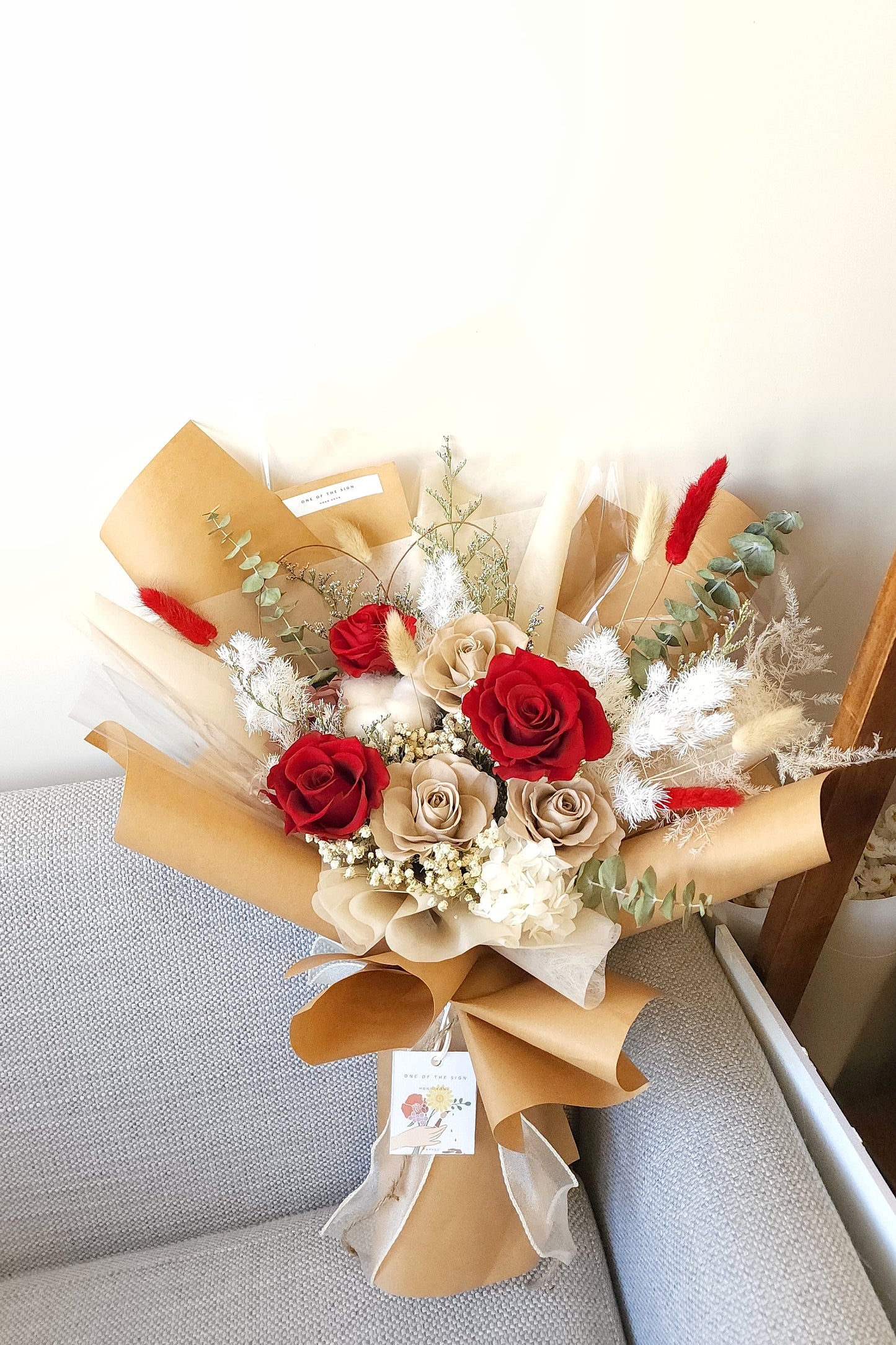 Preserved Rose Bouquet | 永生玫瑰花束 - 卡其x酒紅