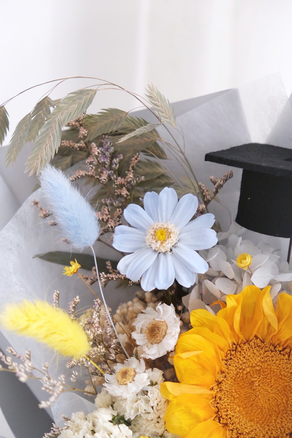 向日葵x百日菊x木棉花保鮮花束 | Sunflower x Daisy x Cotton Flower Preserved Flower Bouquet