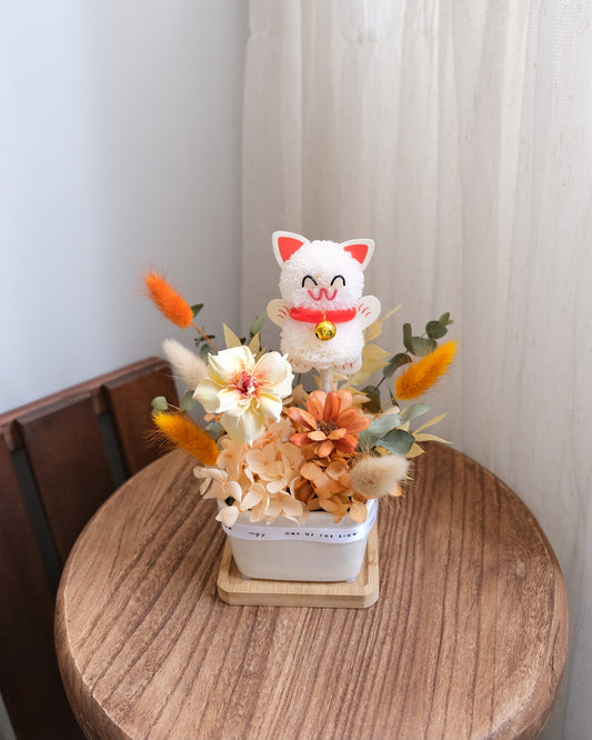 永生花招財貓小擺設