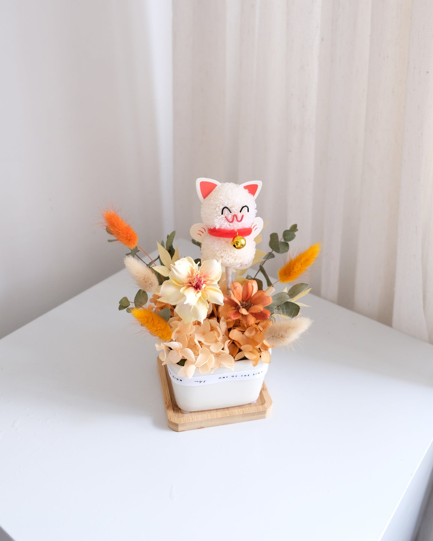 永生花招財貓小擺設